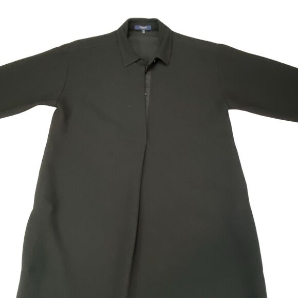 Madewell Shirt Dress Womens Medium Black Collared Button Fron Slit - Picture 9 of 16